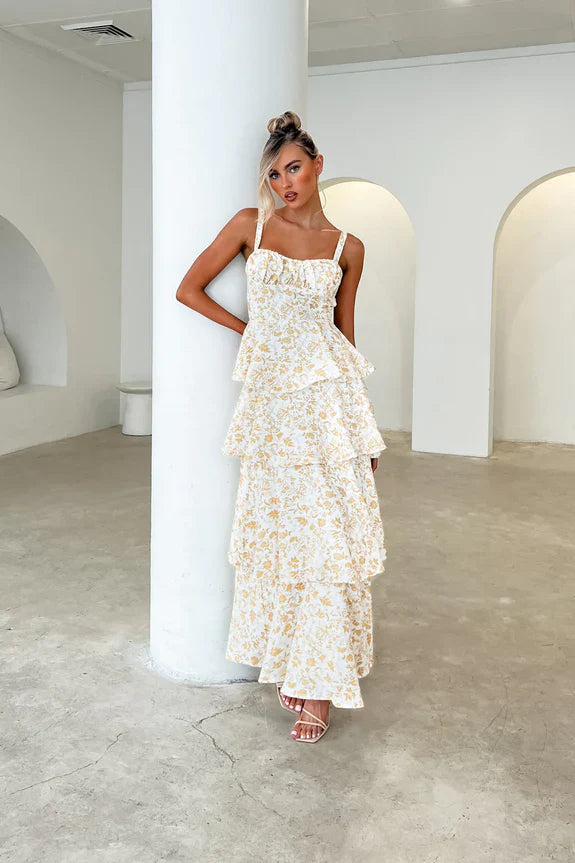 Naples Flower Midi Dress