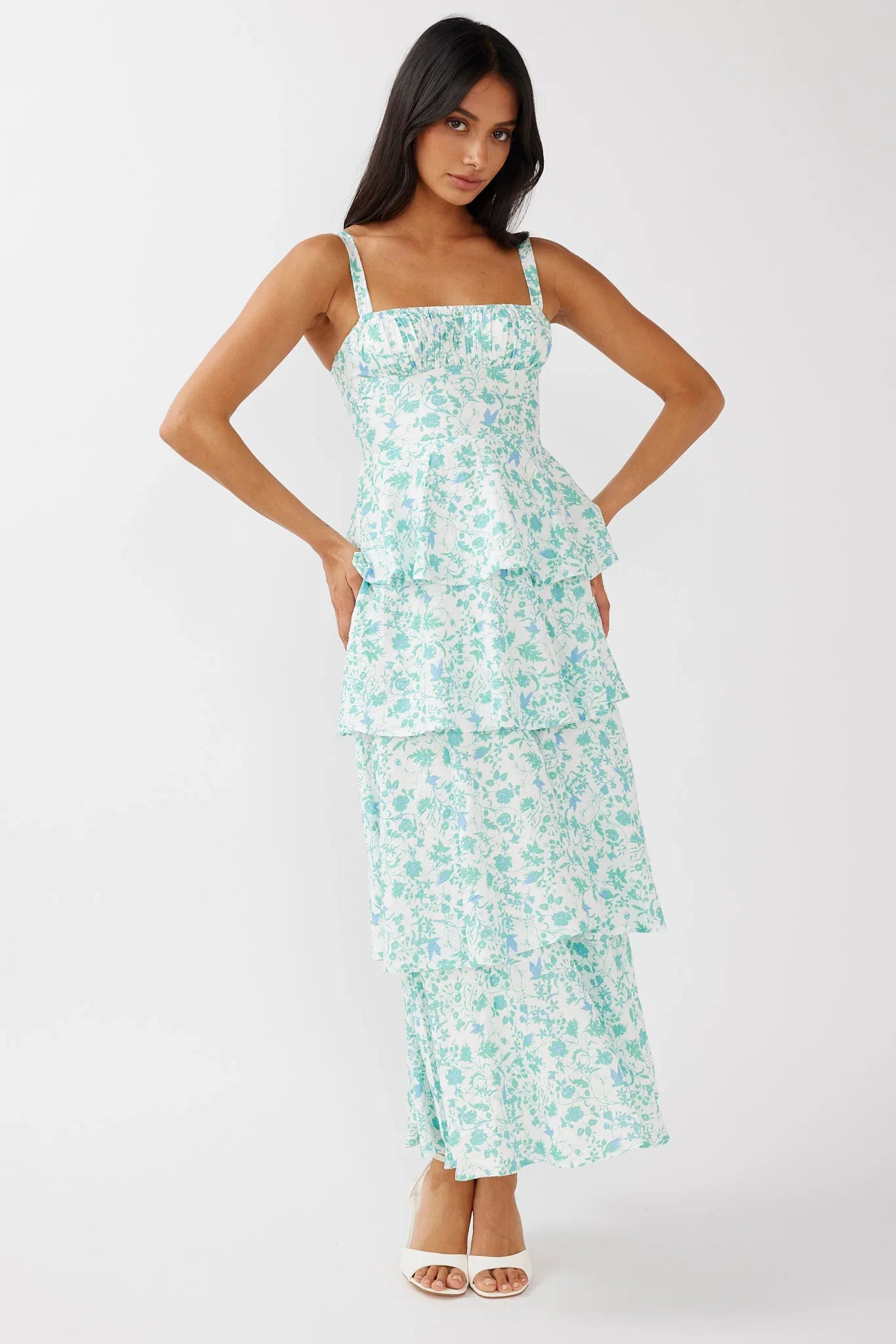 Naples Flower Midi Dress
