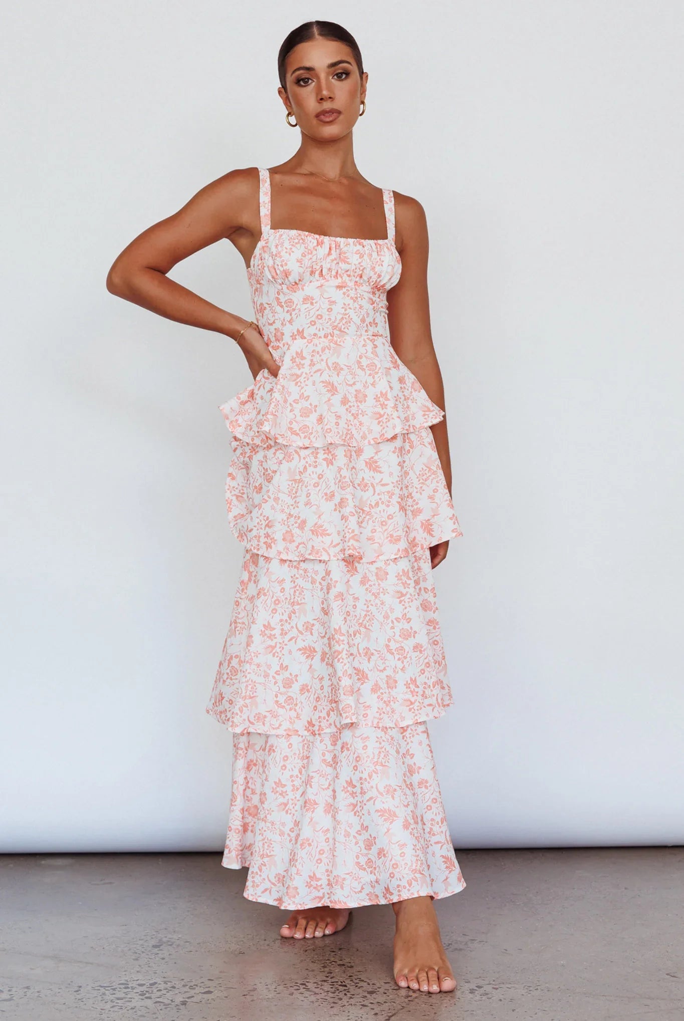 Naples Flower Midi Dress