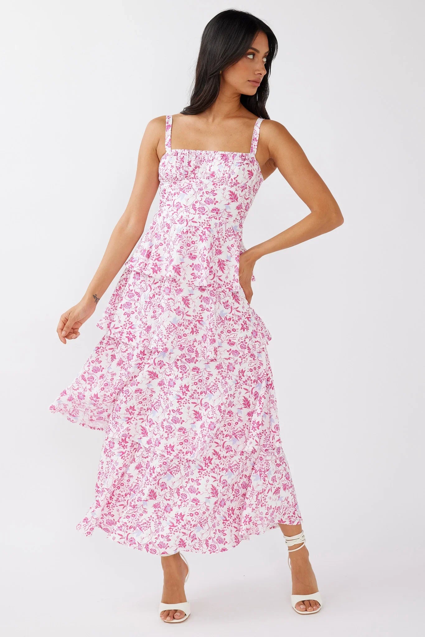 Naples Flower Midi Dress