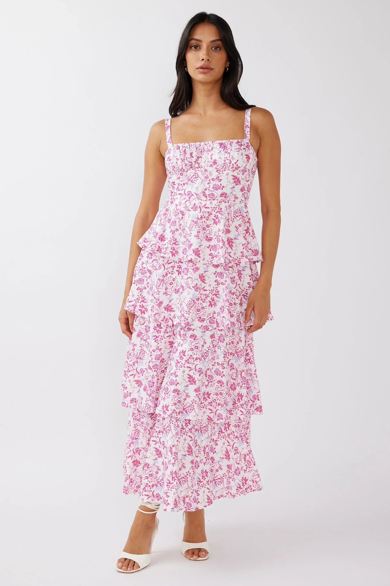 Naples Flower Midi Dress