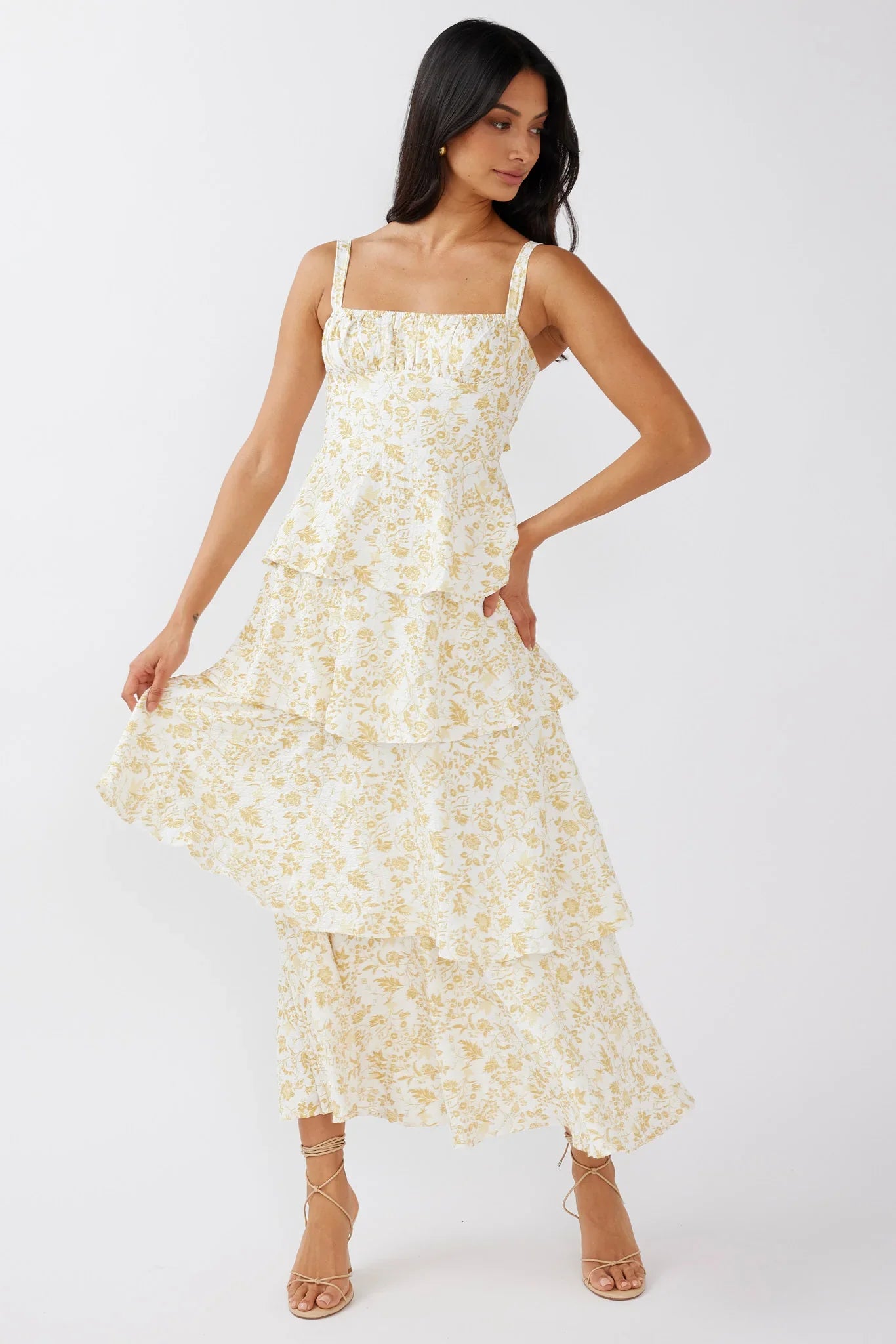 Naples Flower Midi Dress