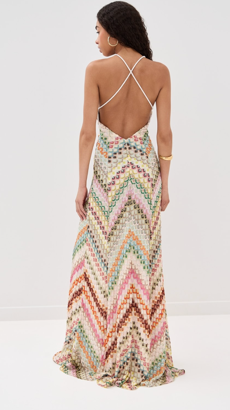 Moira Crochet Halter Maxi Dress