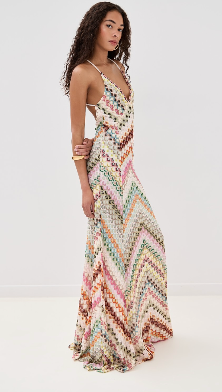 Moira Crochet Halter Maxi Dress
