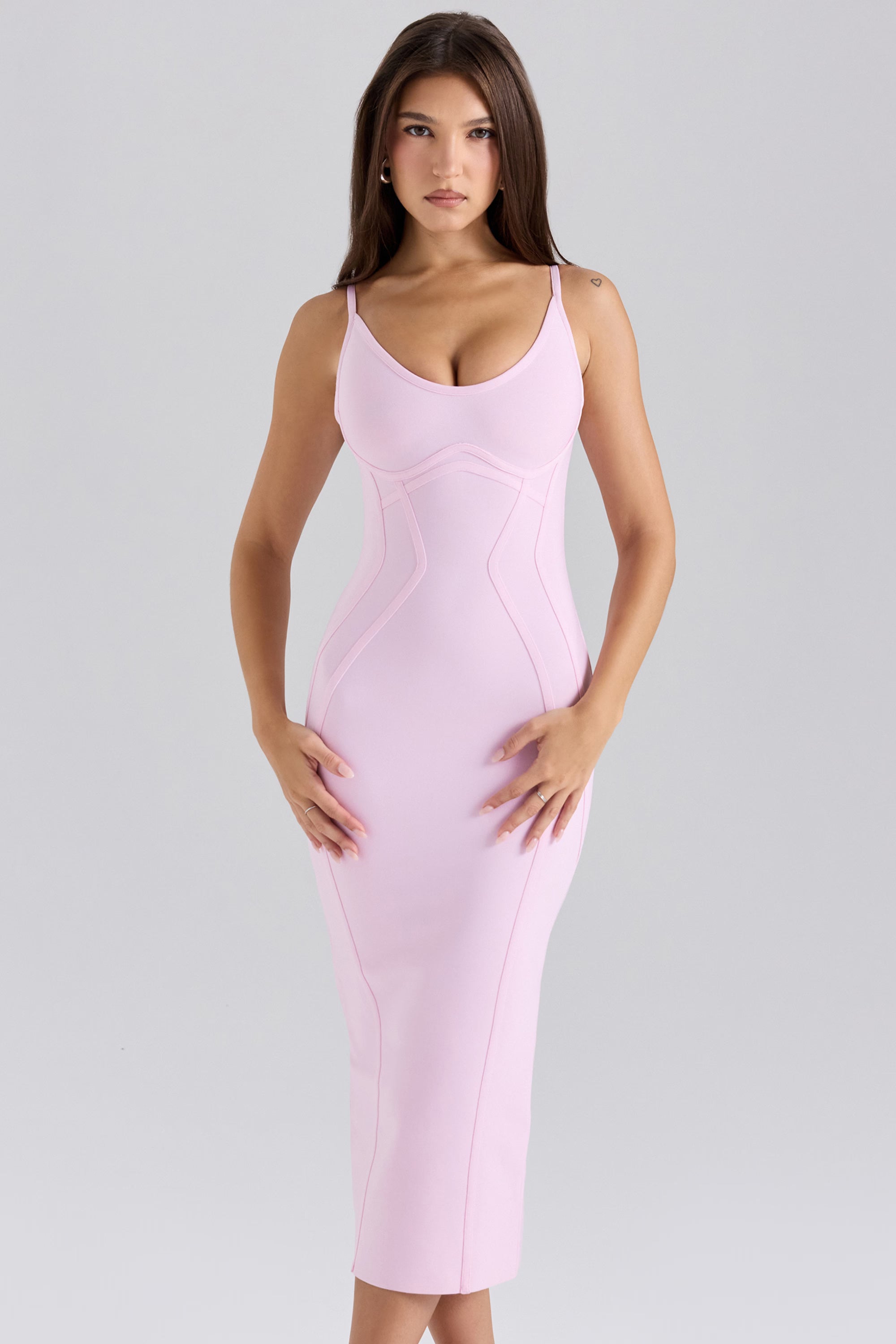 Marina Figure-Shaping Bandage Midi Dress