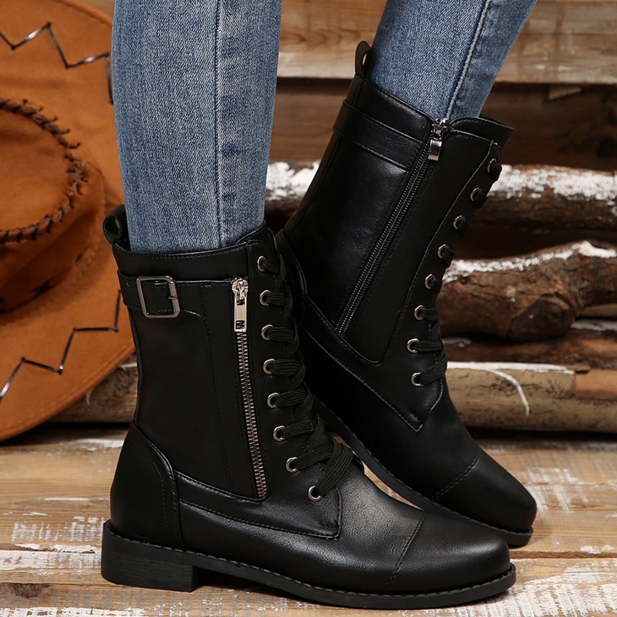 Modern Lace-Up Casual Ankle Boots