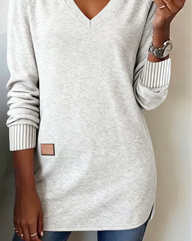 Hoodie with V-Neck and Trendy Style