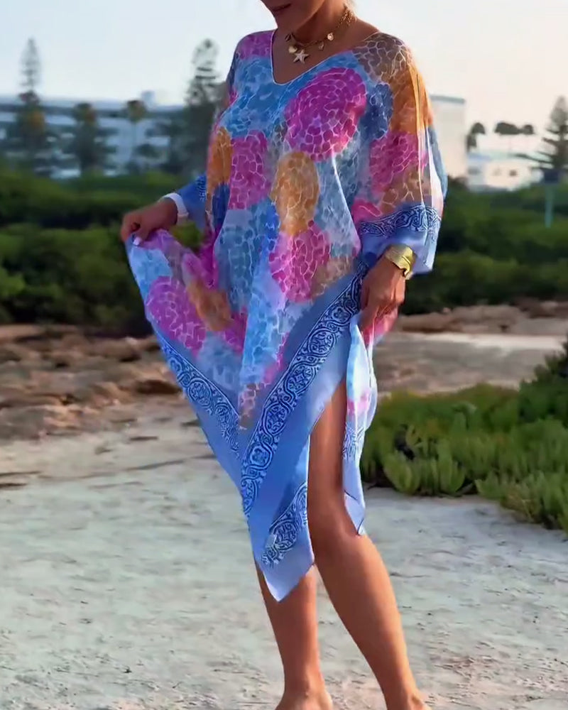 Resort Print Beach Cover-up Swimwear