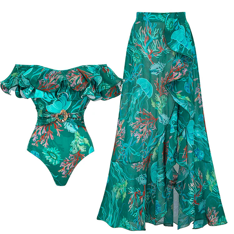 Ayla Marine Print One-Piece