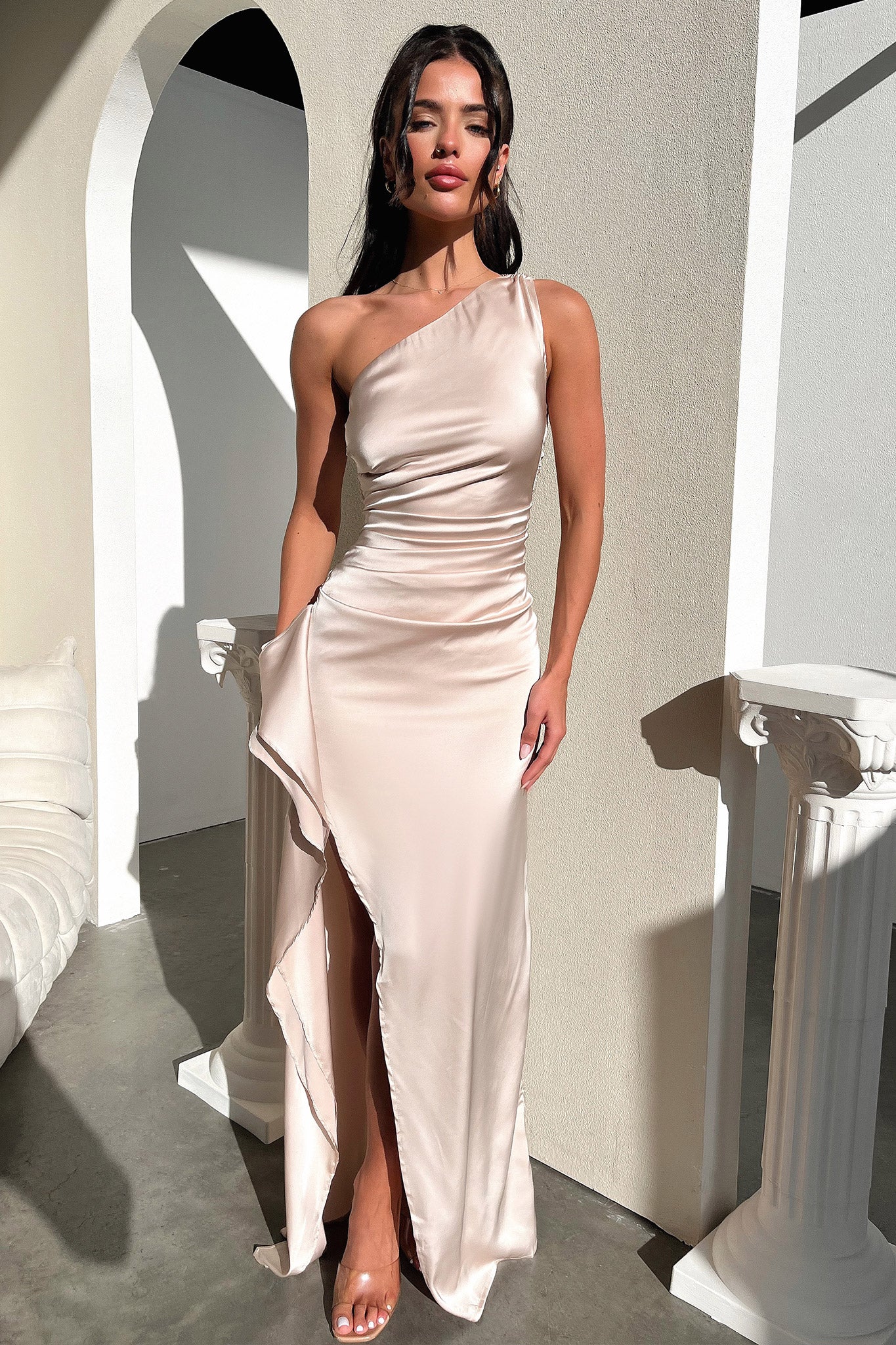 Elianna Champagne Maxi Dress