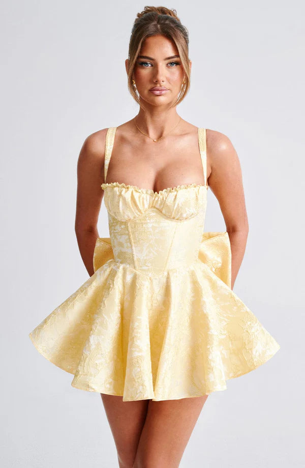 Emelyn Floral Jacquard Playsuit Mini Dress