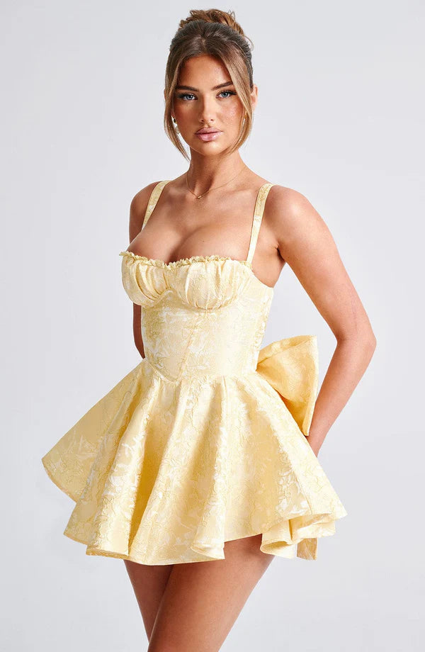 Emelyn Floral Jacquard Playsuit Mini Dress