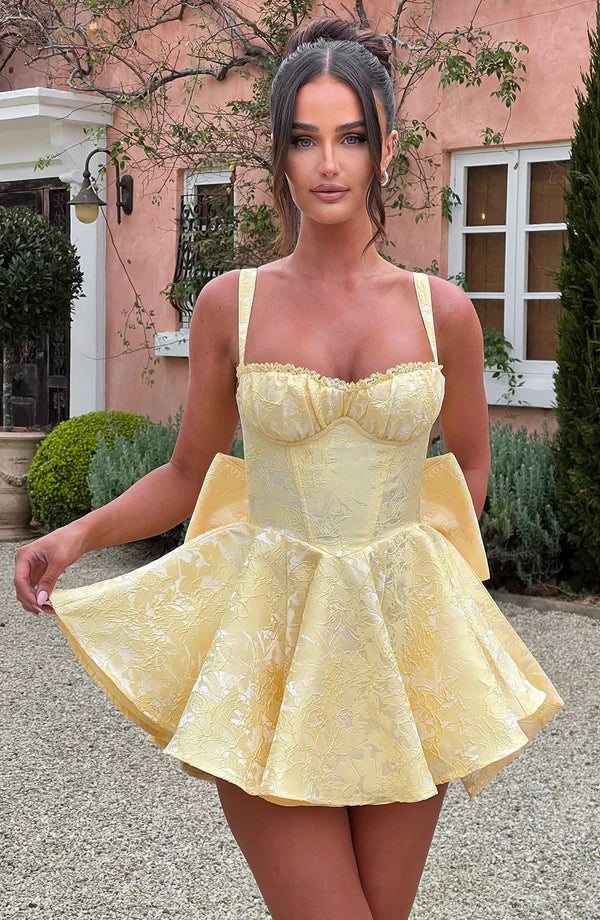 Emelyn Floral Jacquard Playsuit Mini Dress