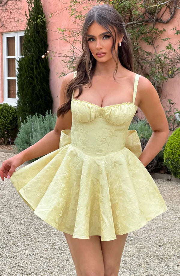 Emelyn Floral Jacquard Playsuit Mini Dress