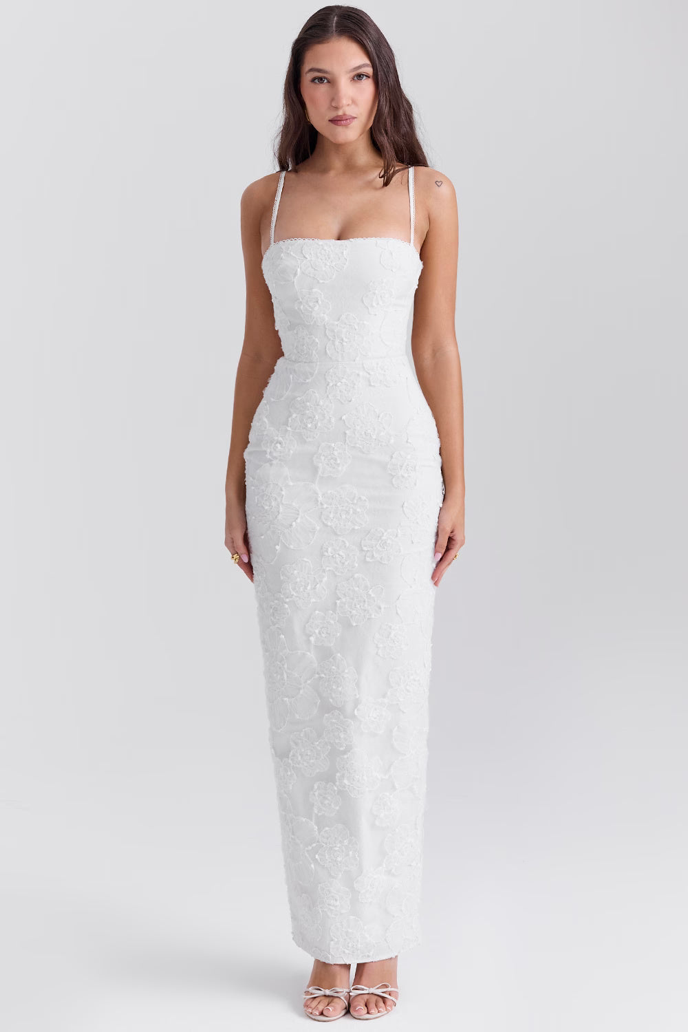 Eva Blue Floral Lace Maxi Dress