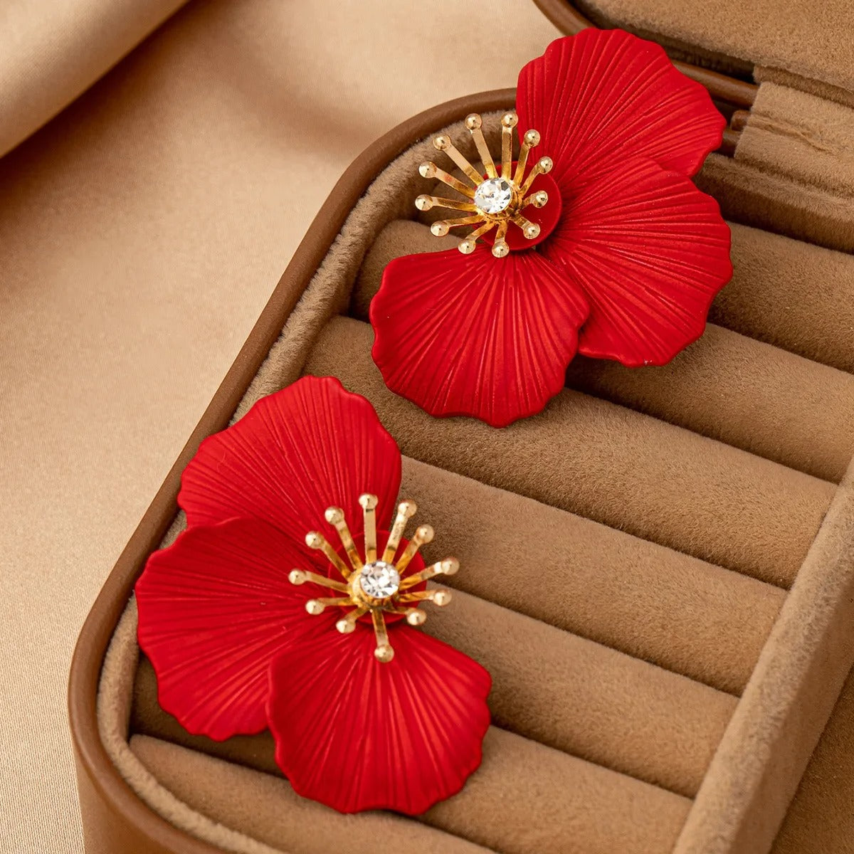 Chic Hibiscus Stud Earrings - Nadine Elegance