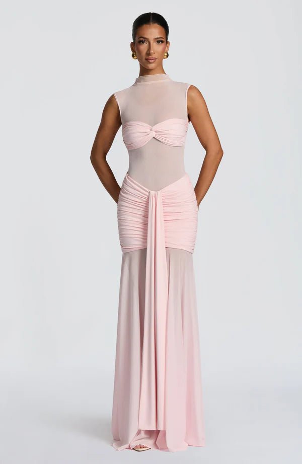 Firuze Sheer Mesh Maxi Dress