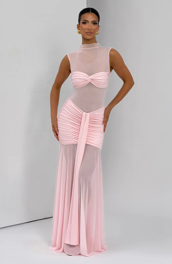 Firuze Sheer Mesh Maxi Dress