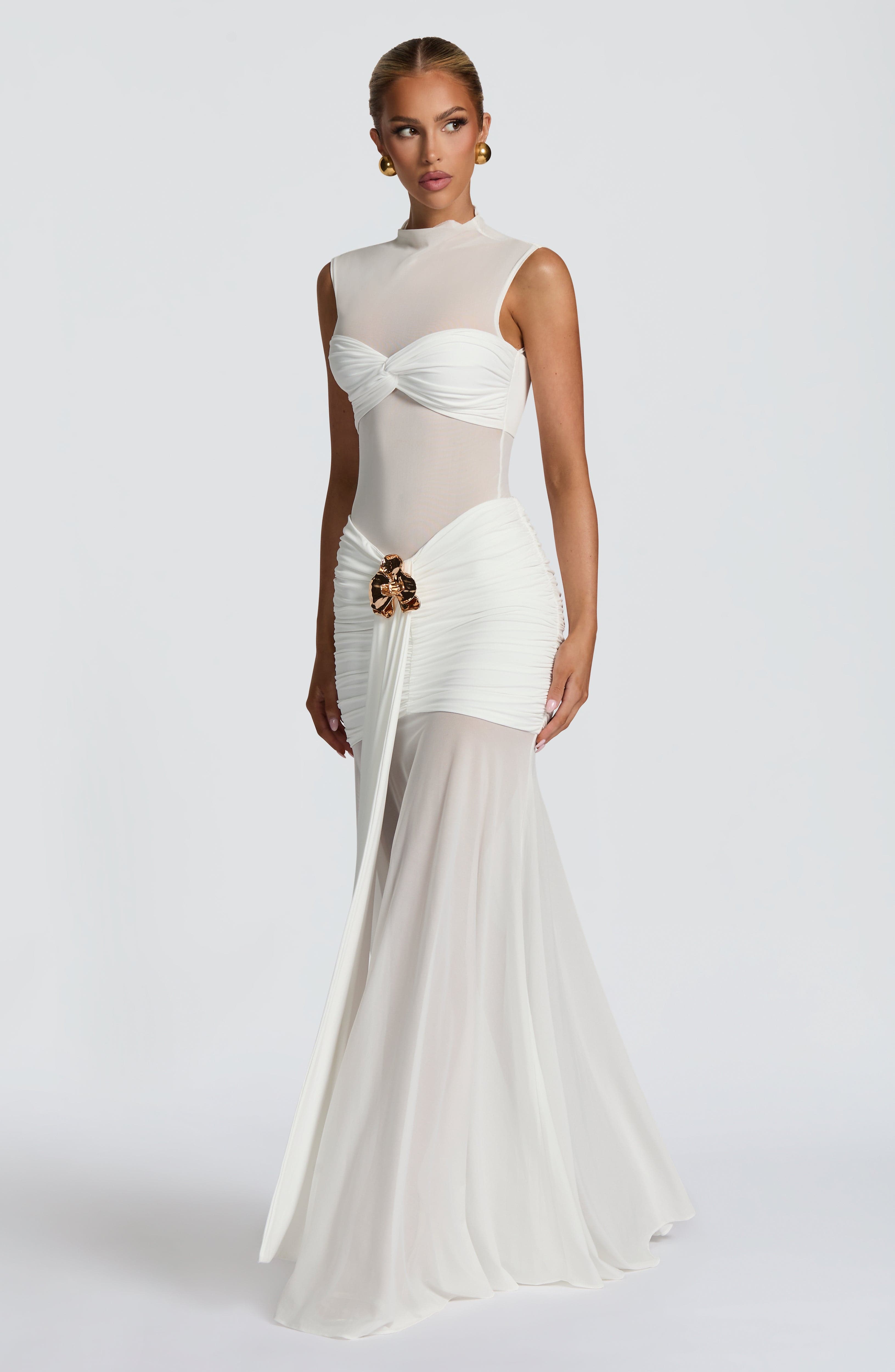 Firuze Sheer Mesh Maxi Dress