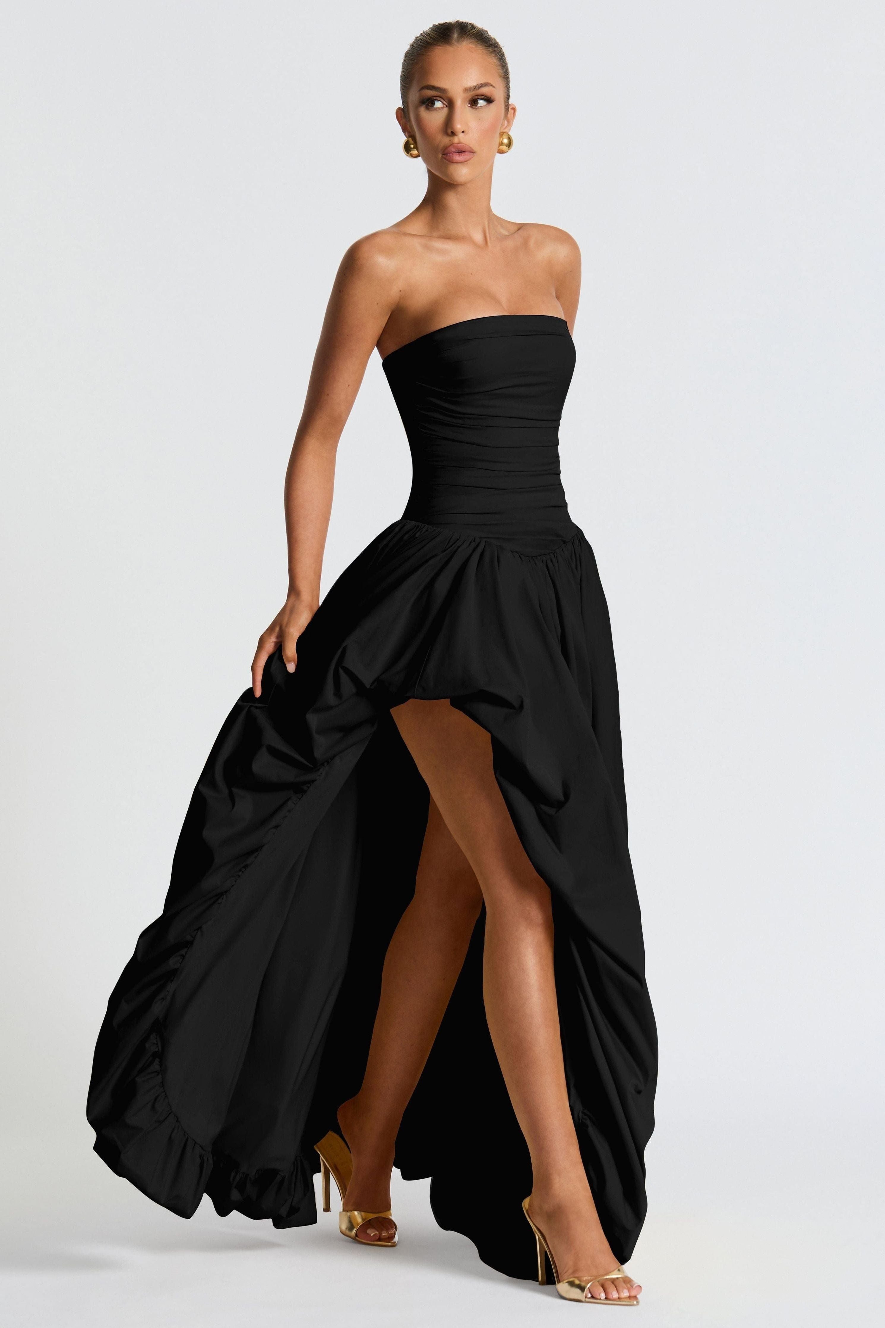 Jillian - Satin Ruffle Maxi