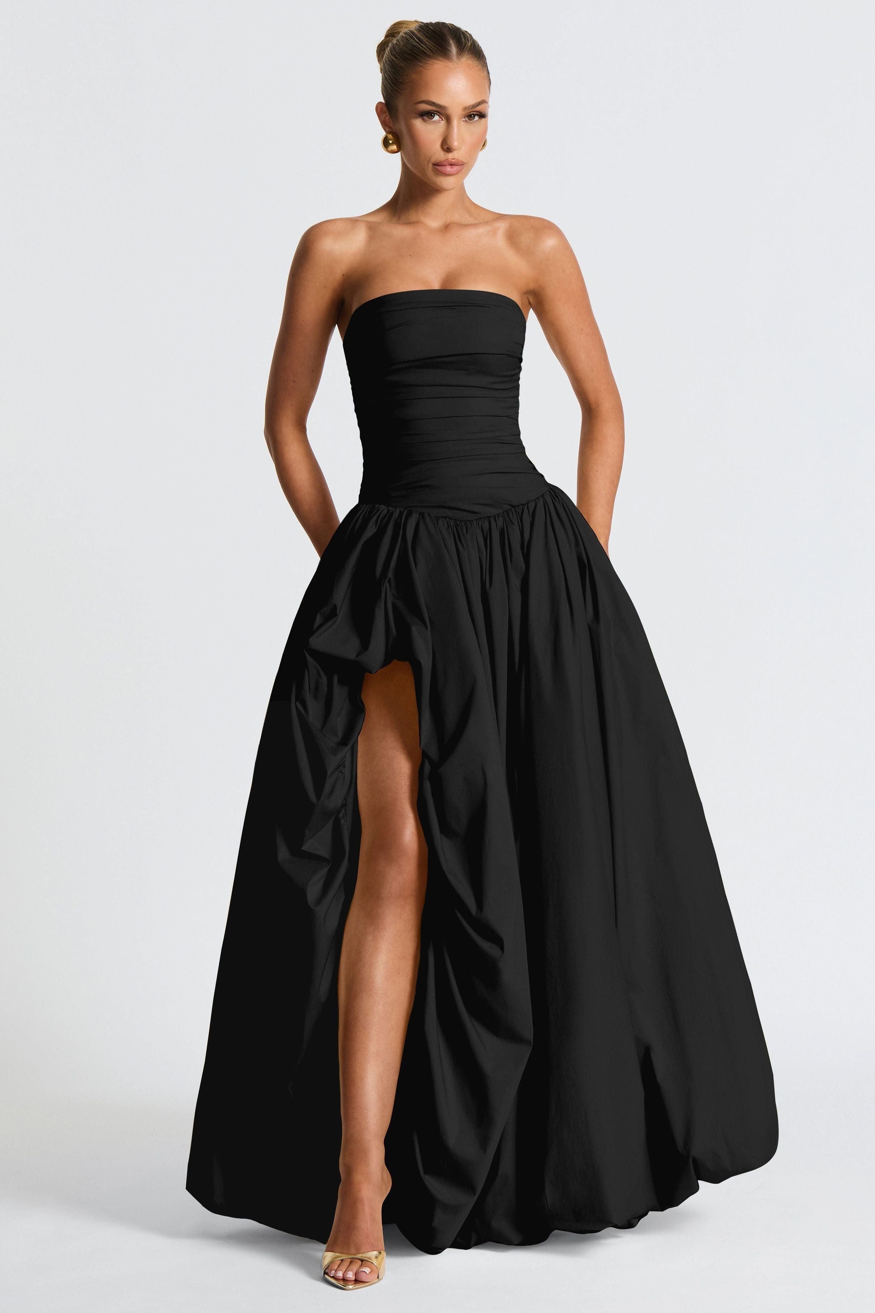 Jillian - Satin Ruffle Maxi