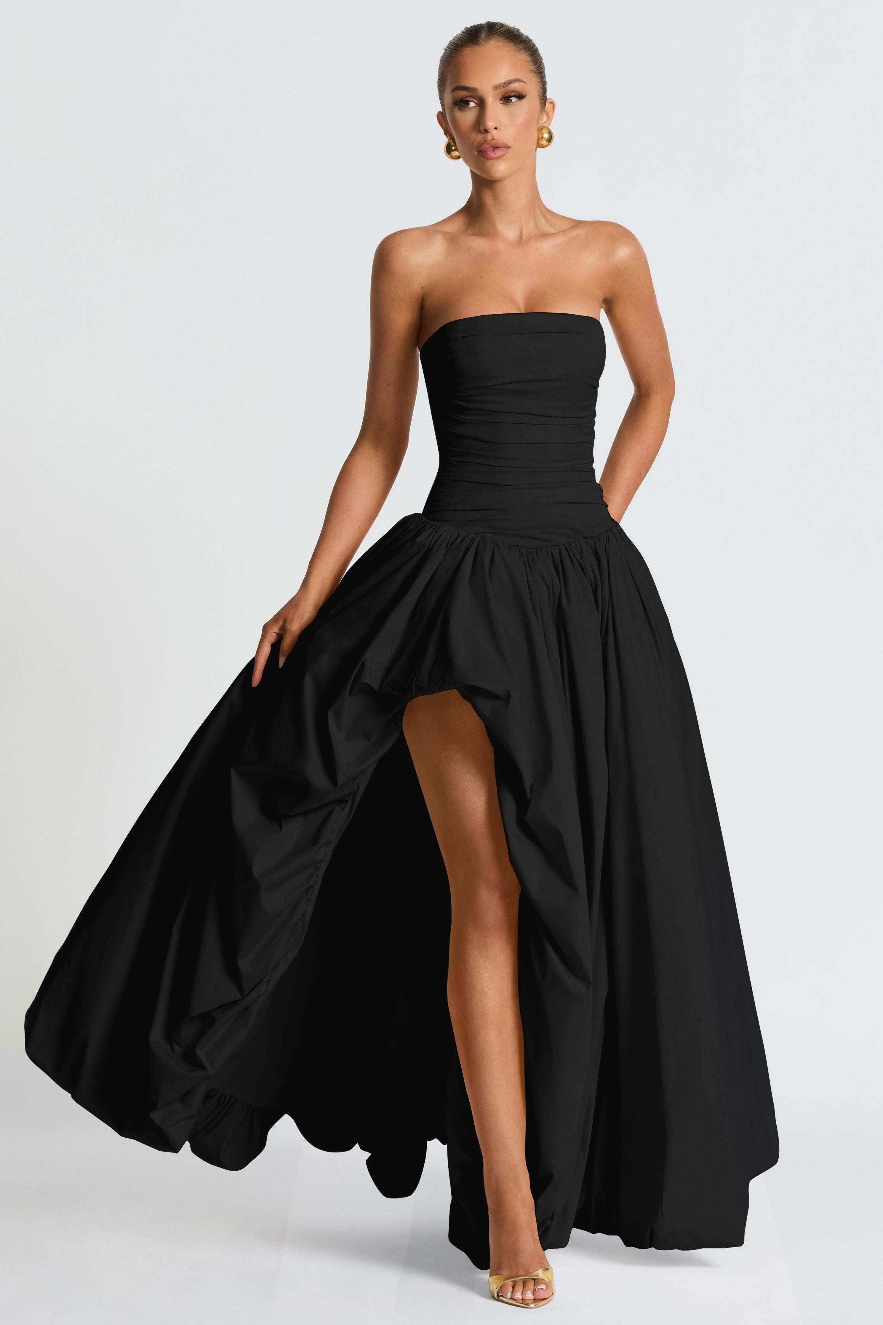 Jillian - Satin Ruffle Maxi