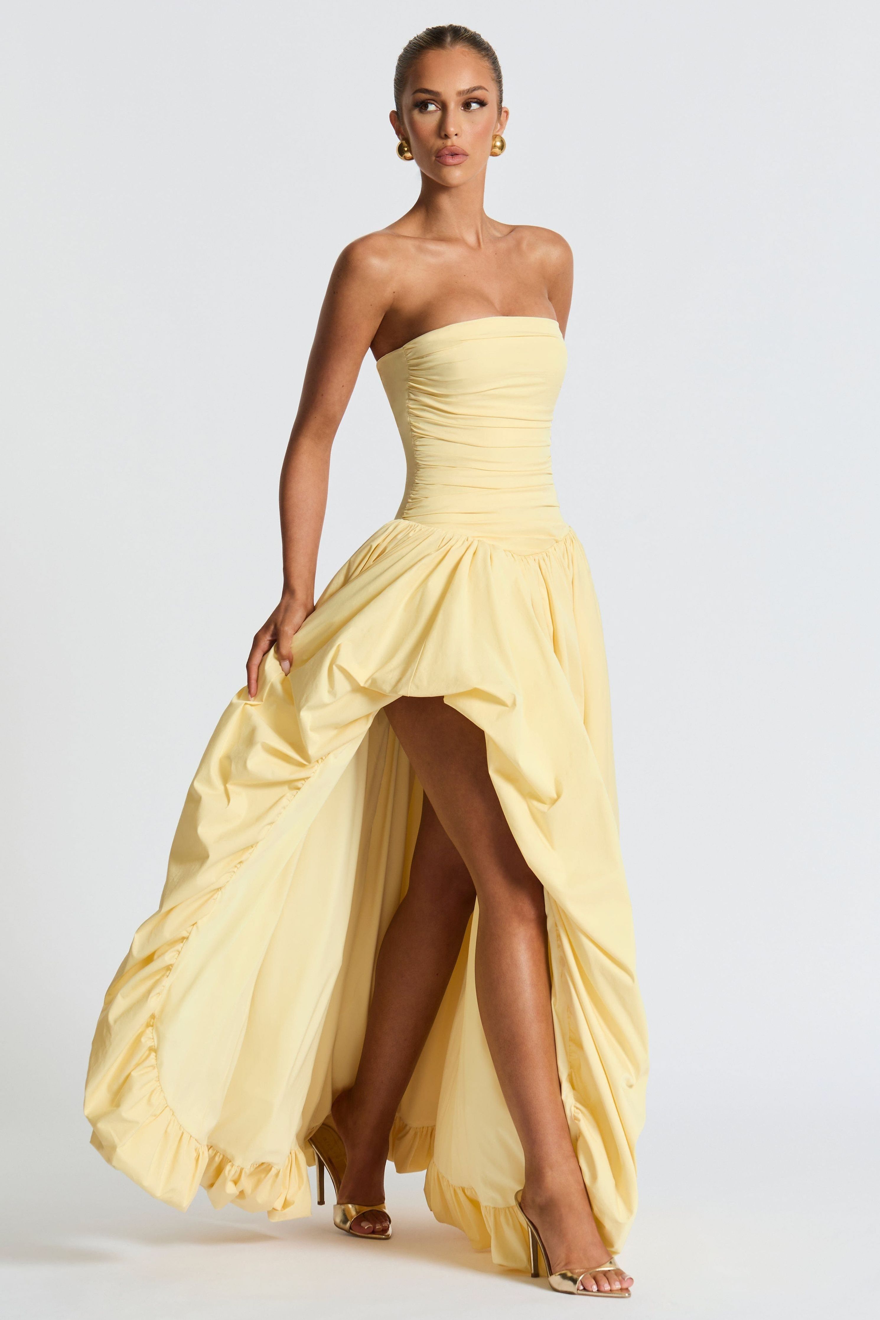Jillian - Satin Ruffle Maxi