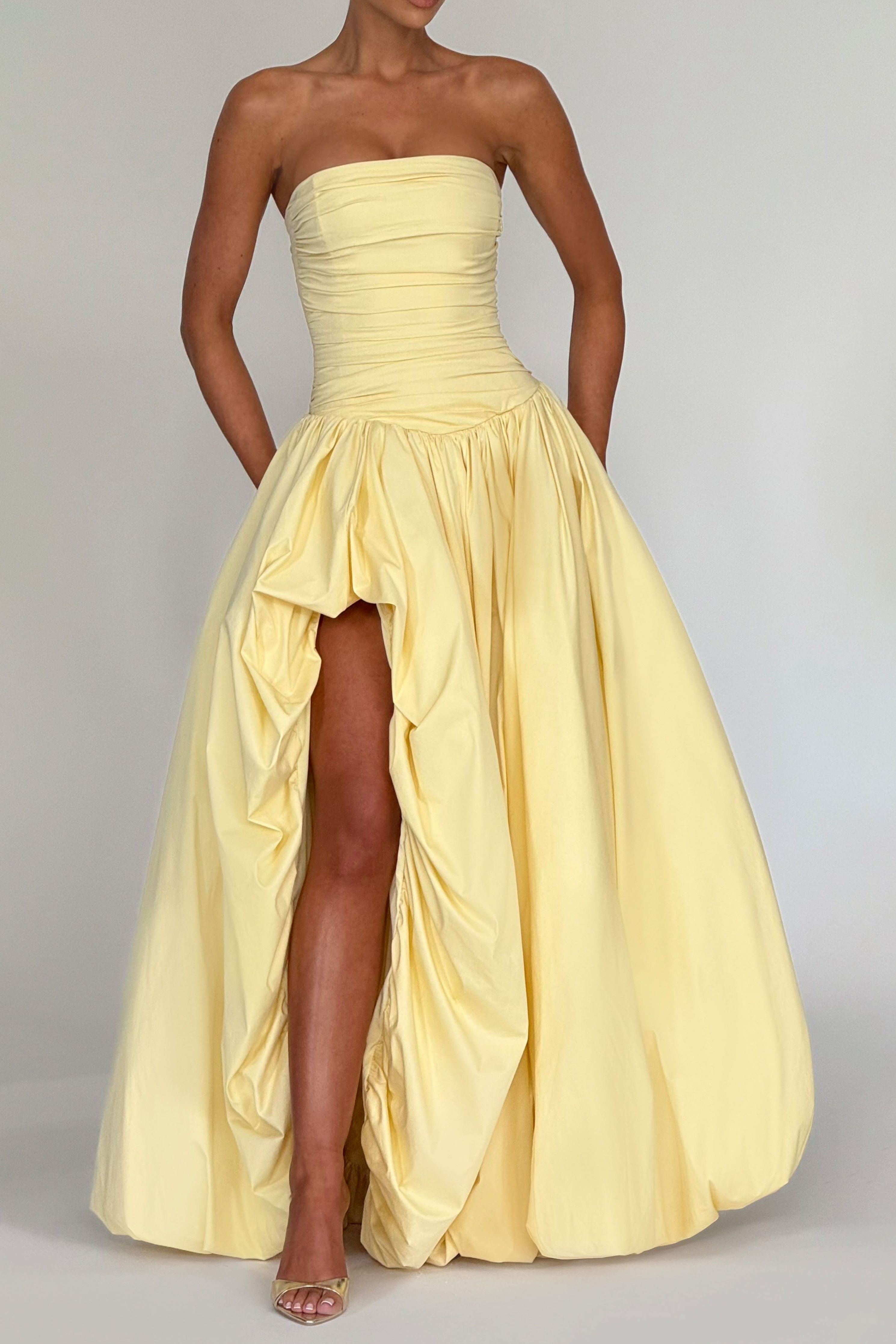 Jillian - Satin Ruffle Maxi