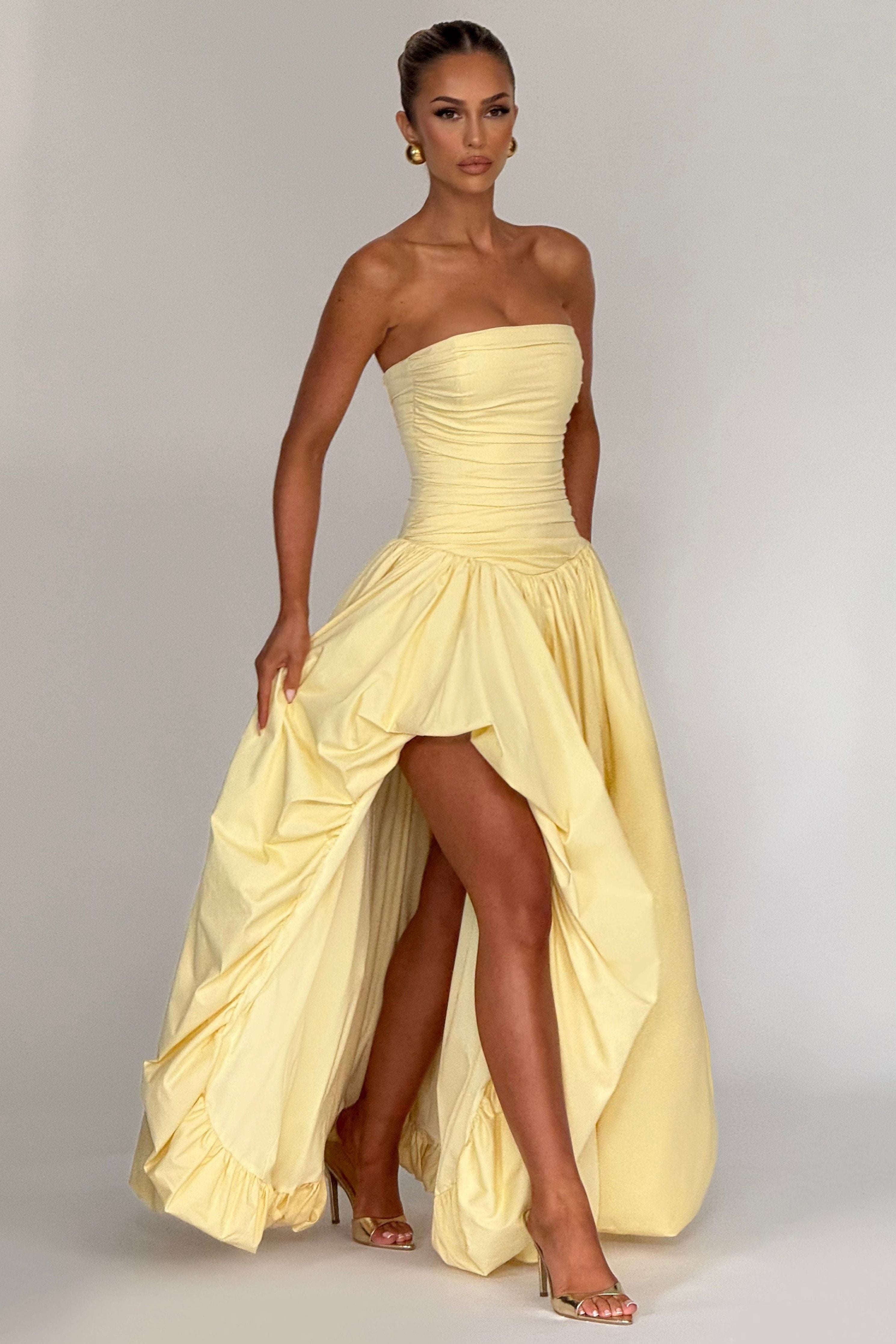 Jillian - Satin Ruffle Maxi