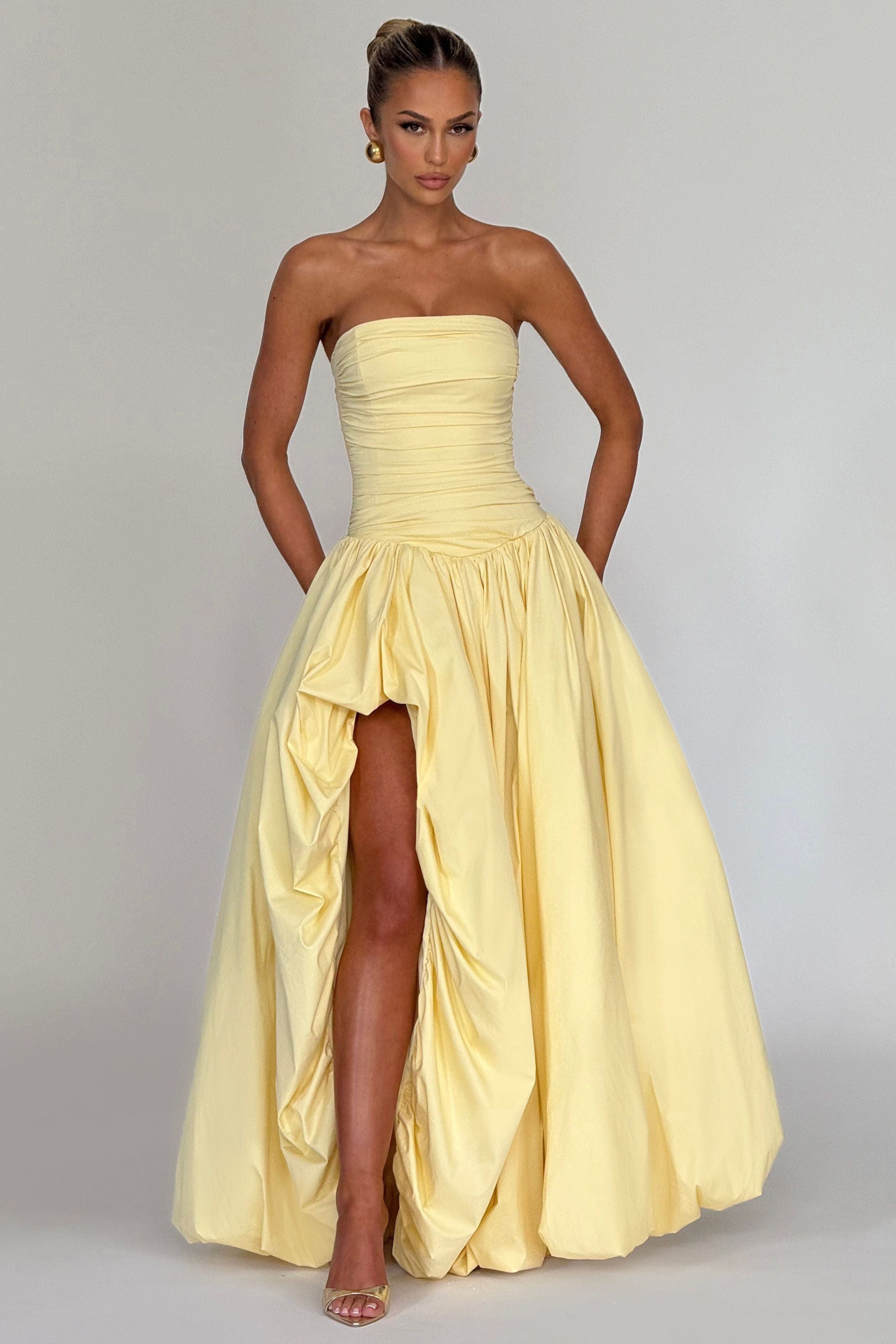 Jillian - Satin Ruffle Maxi