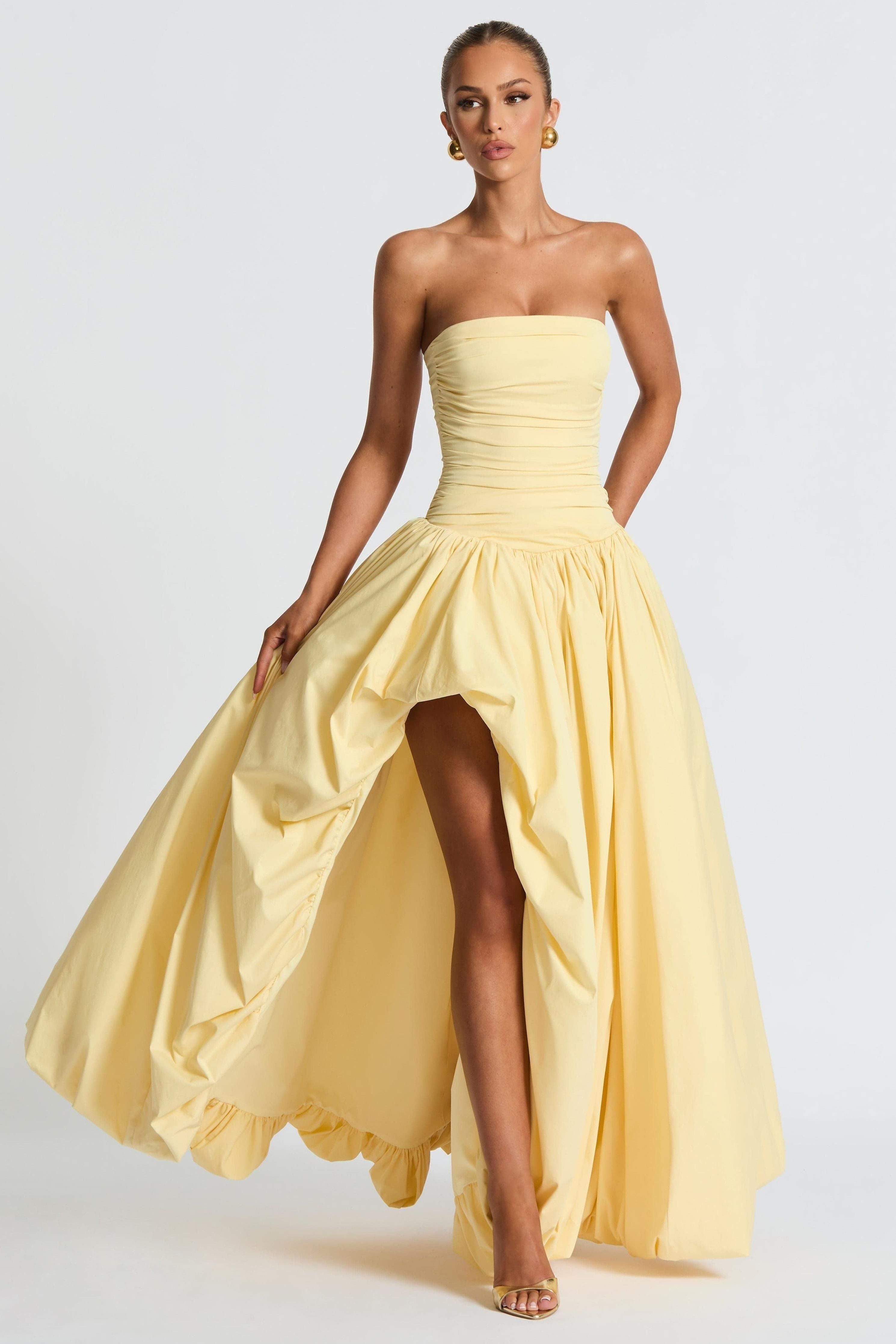 Jillian - Satin Ruffle Maxi
