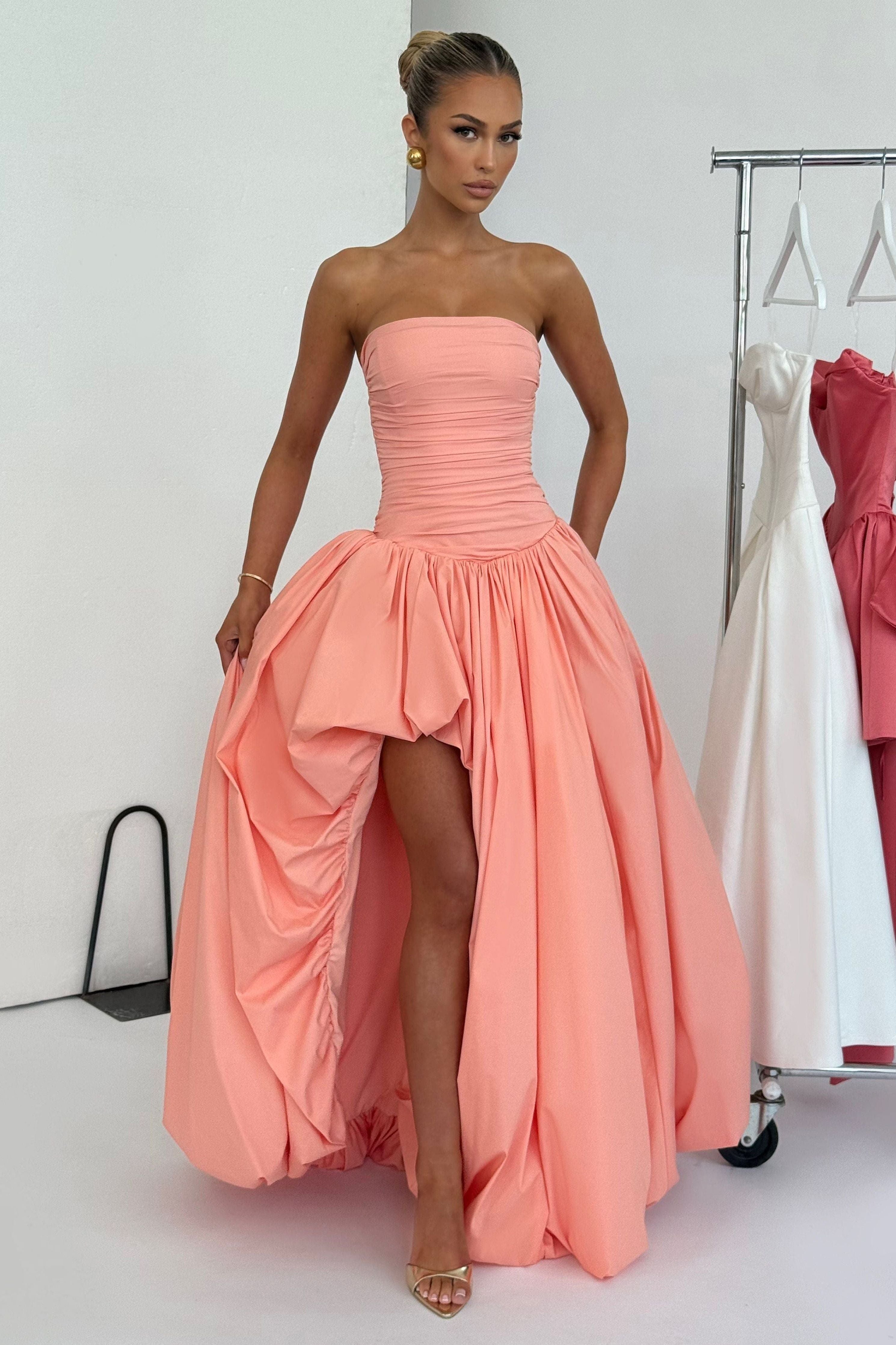 Jillian - Satin Ruffle Maxi