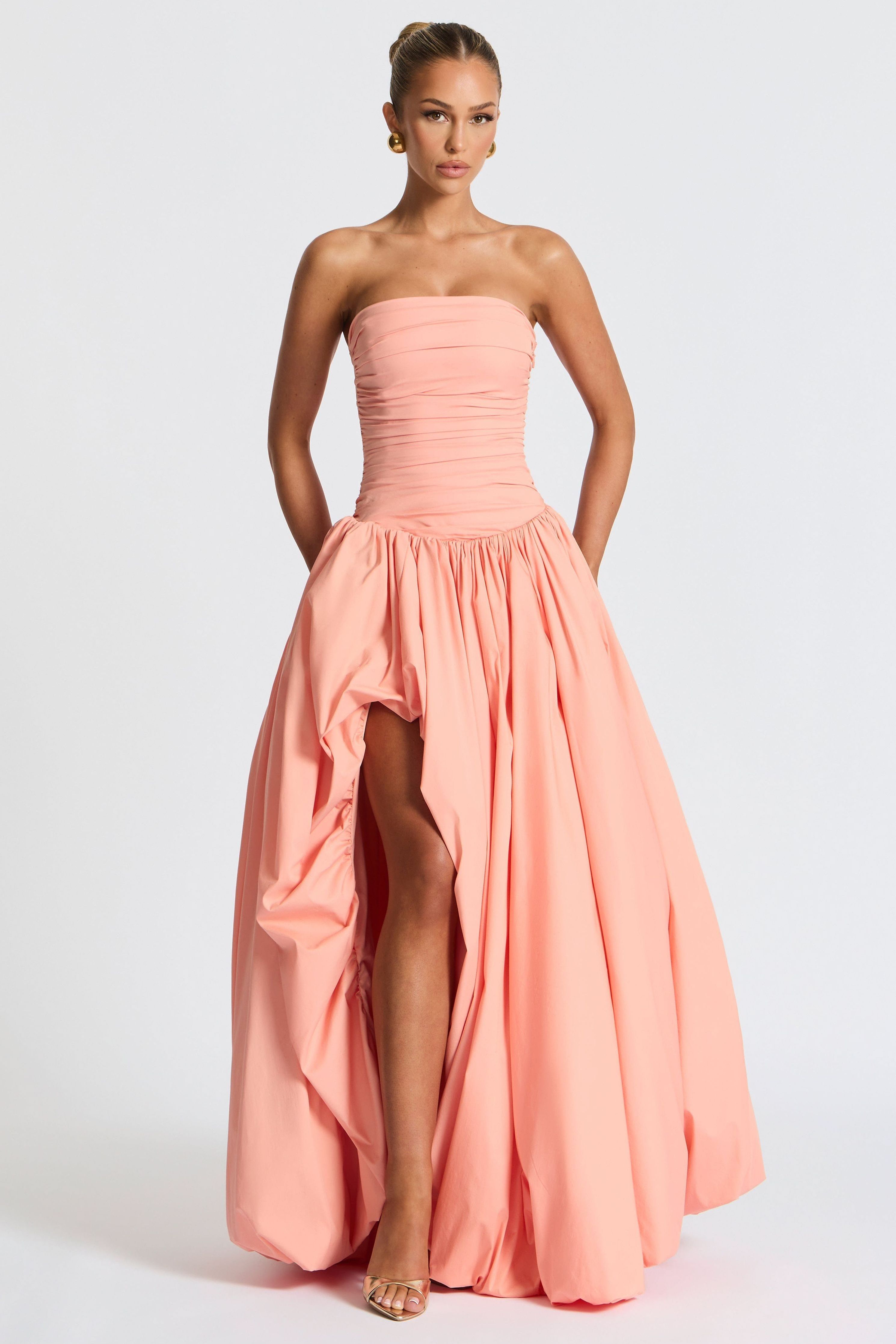 Jillian - Satin Ruffle Maxi