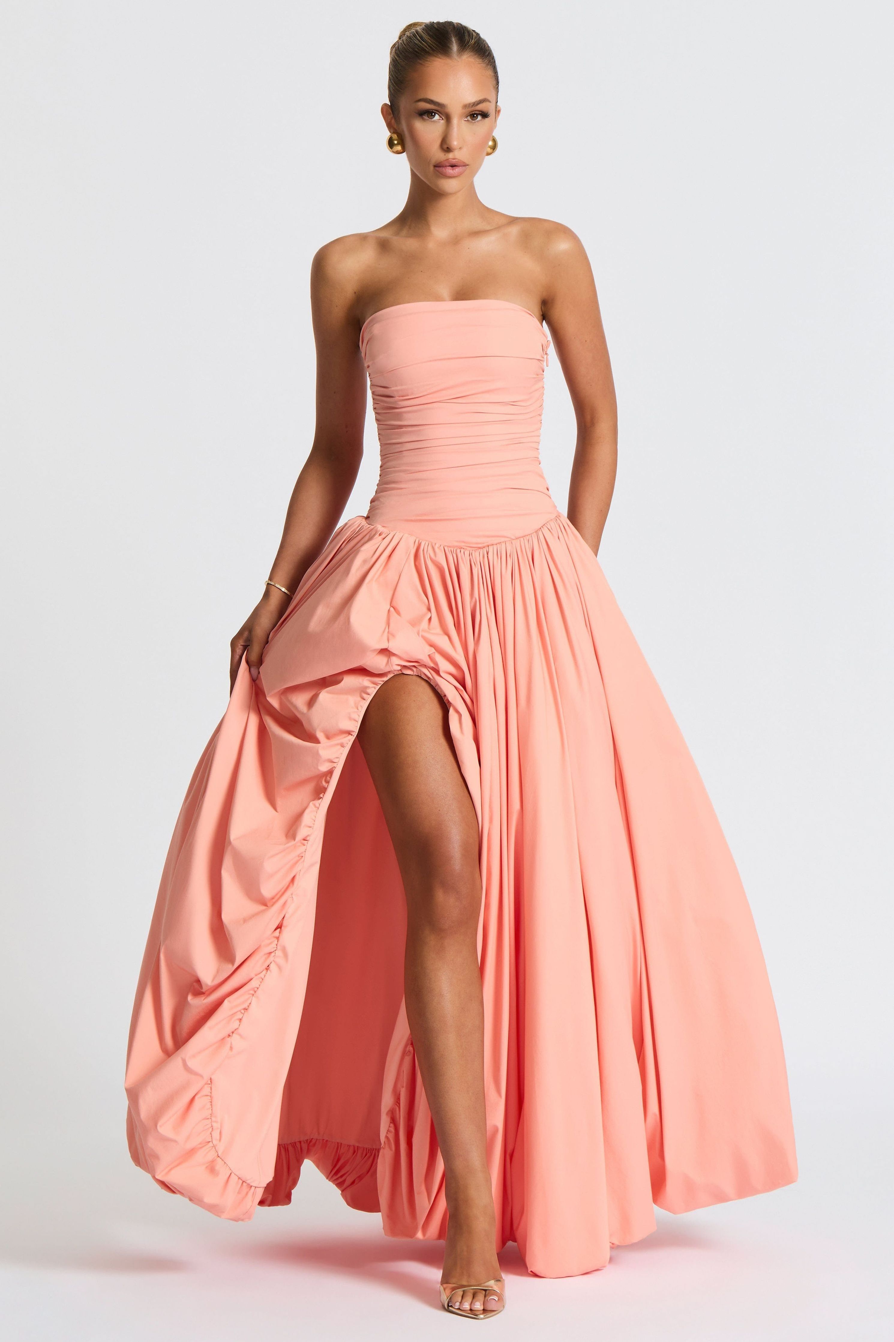 Jillian - Satin Ruffle Maxi
