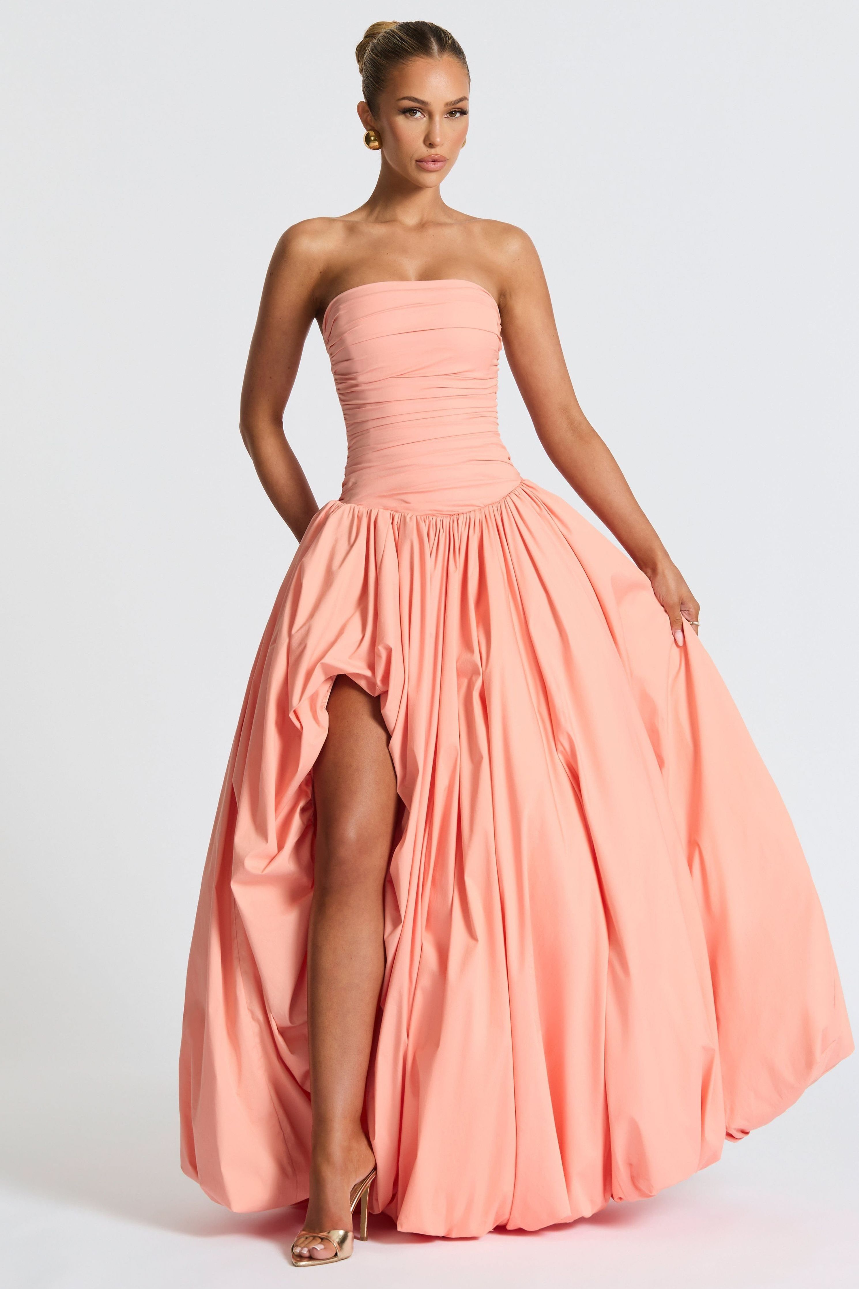 Jillian - Satin Ruffle Maxi