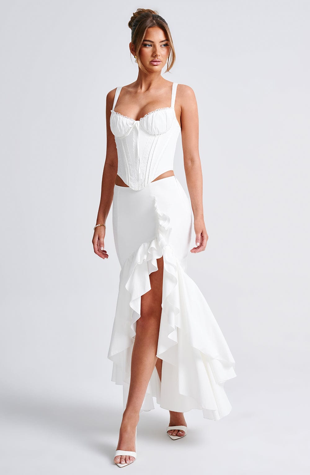 Lara Tulle Frills Maxi Skirt