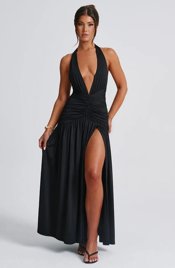 Melany Halter Neck Maxi Dress