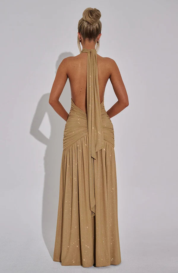 Melany Halter Neck Maxi Dress