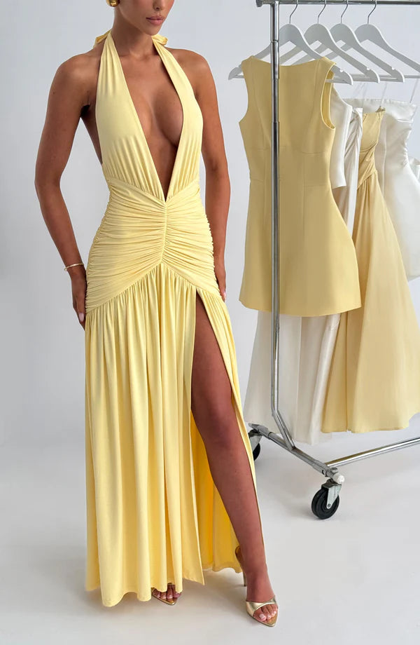 Melany Halter Neck Maxi Dress