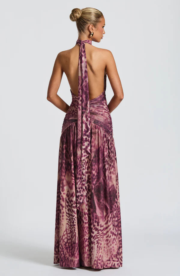 Melany Halter Neck Maxi Dress