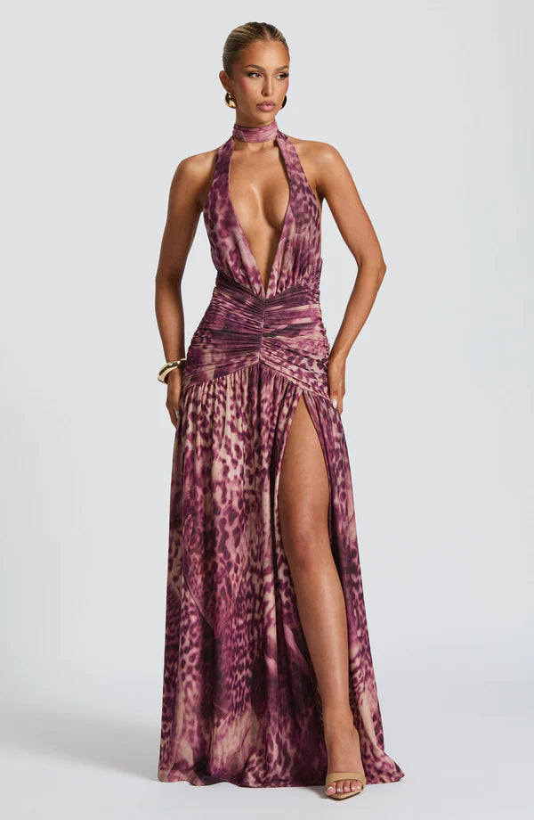 Melany Halter Neck Maxi Dress