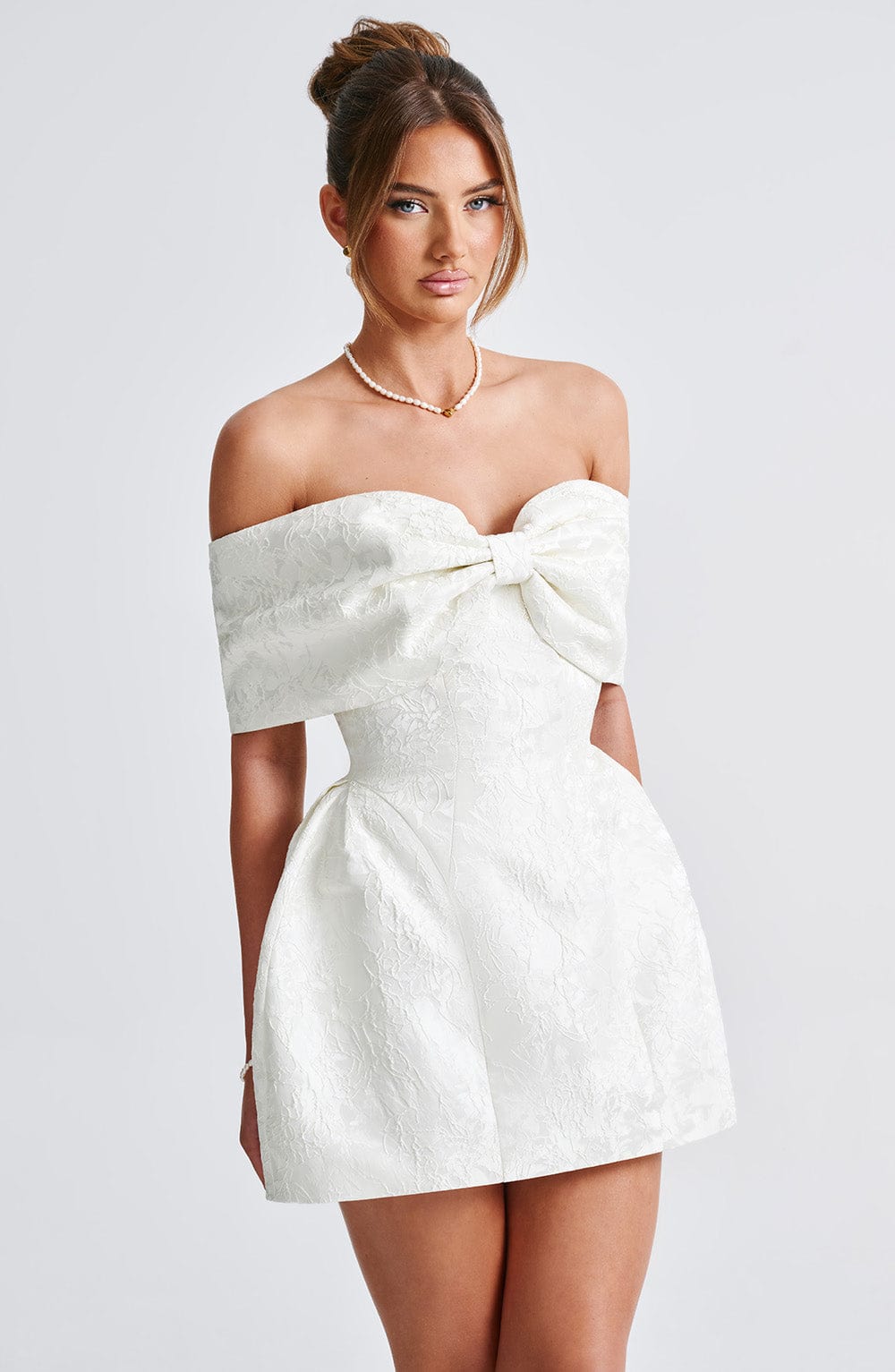 Rachel Bardot Mini Dress