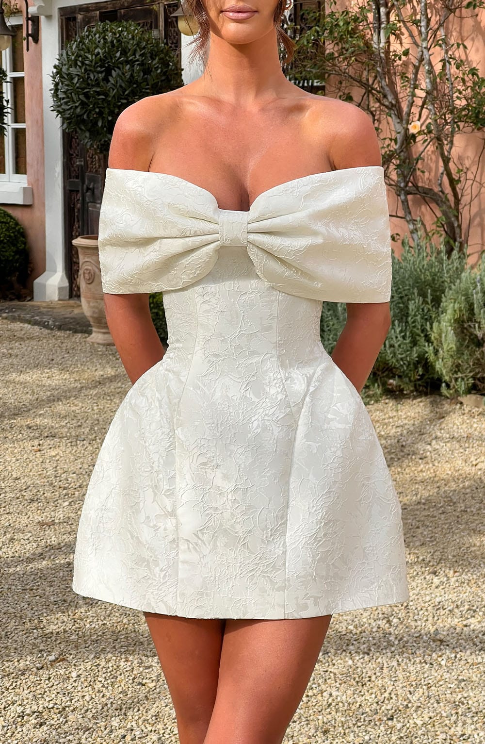 Rachel Bardot Mini Dress