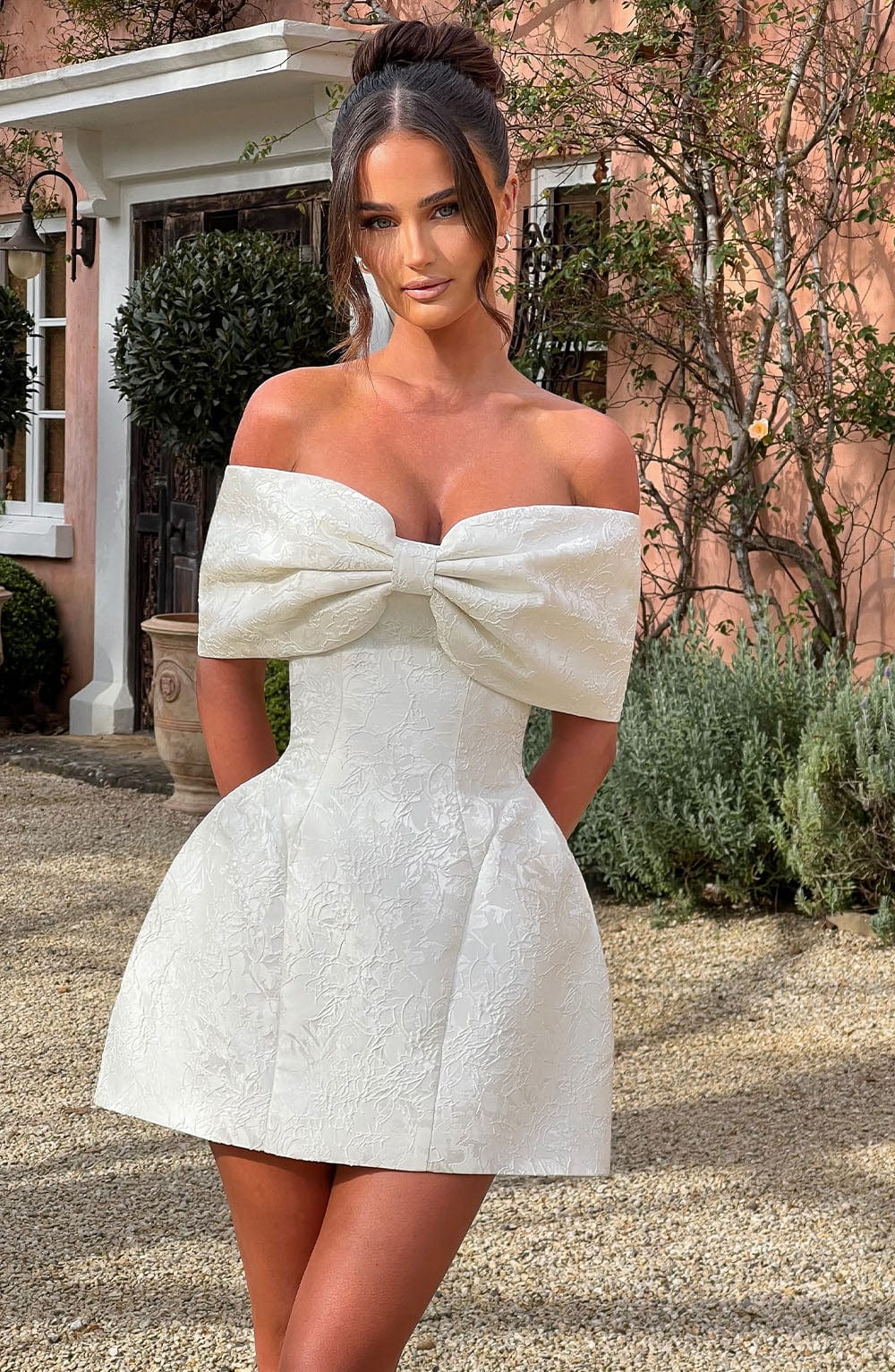 Rachel Bardot Mini Dress