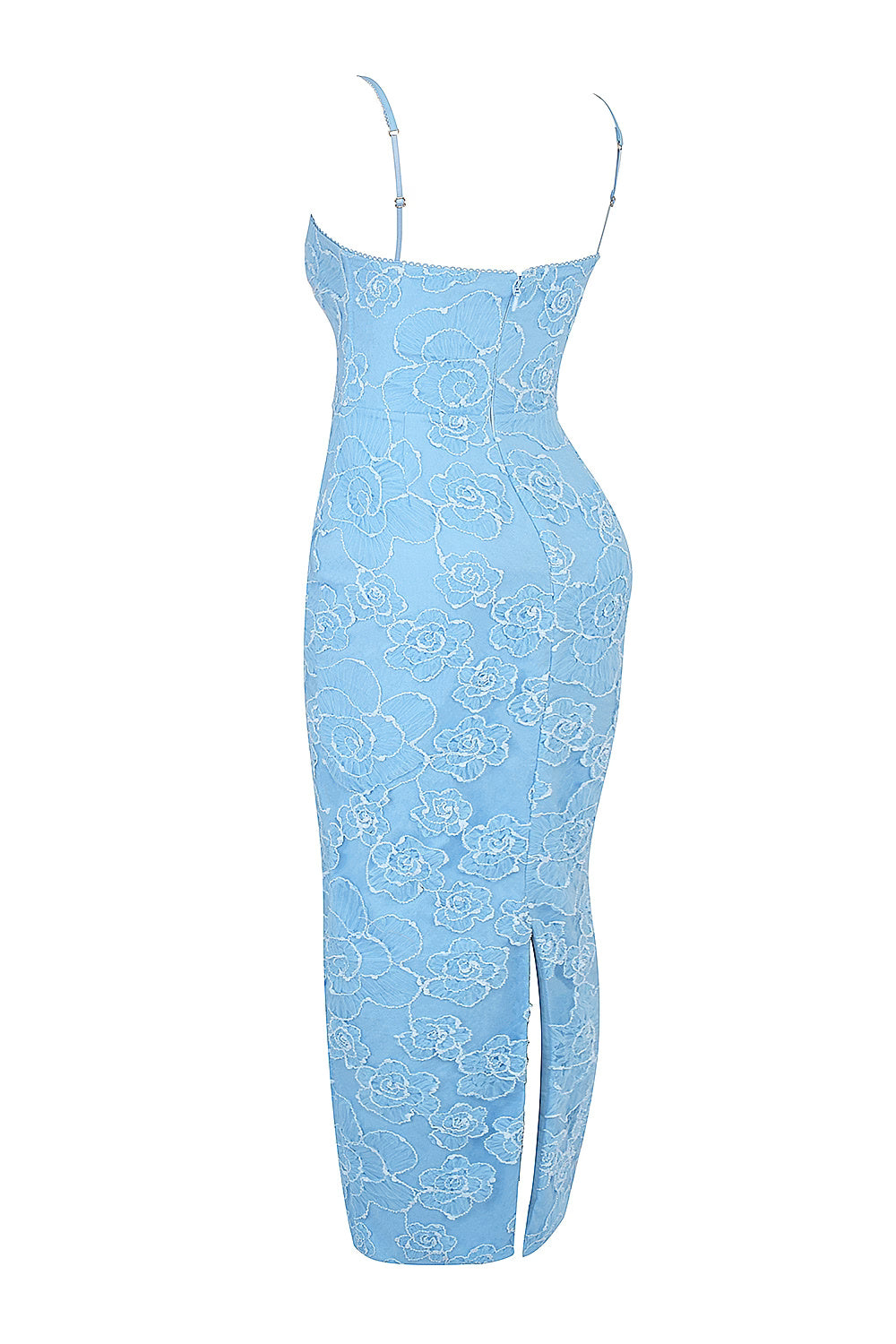 Eva Blue Floral Lace Maxi Dress