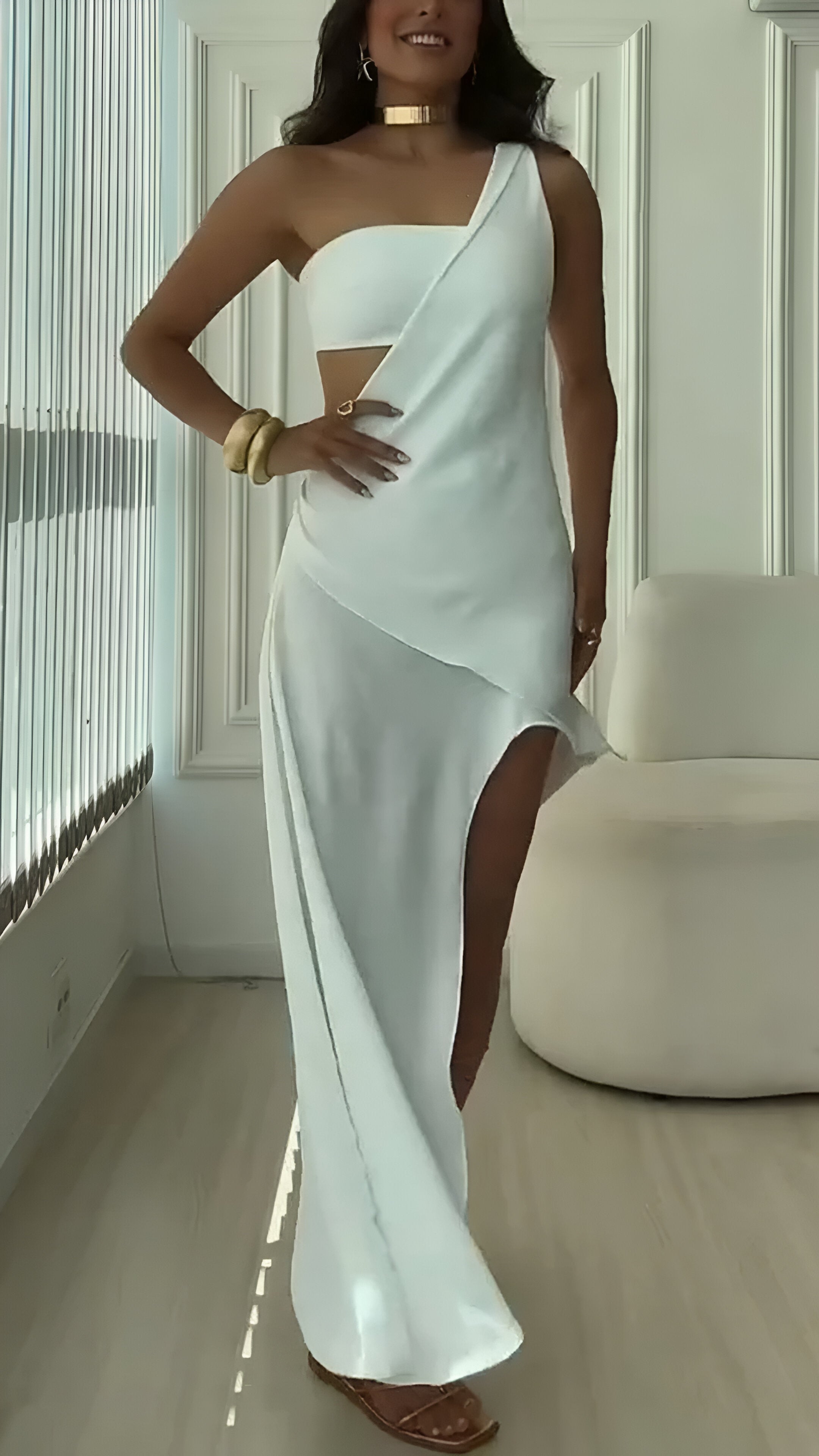 Isla Asymmetric Midi Dress