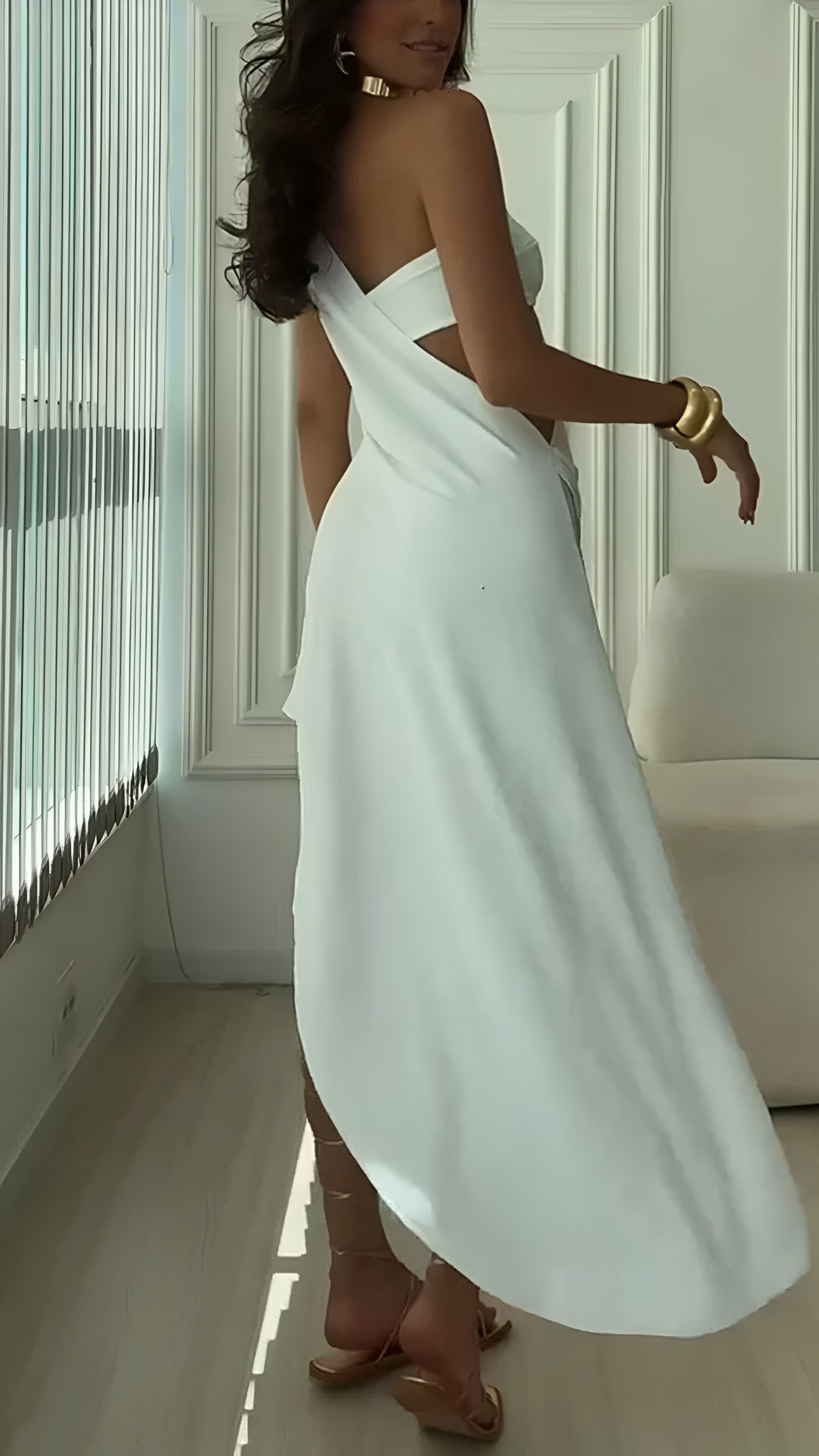 Isla Asymmetric Midi Dress