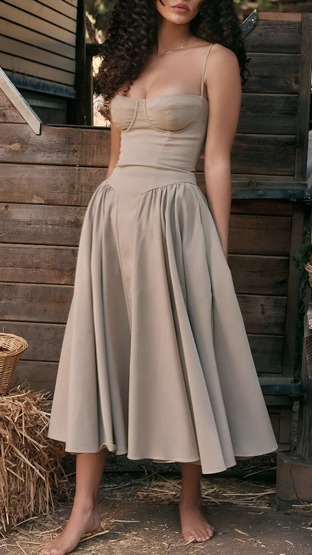 Violet French Dress with Suspenders in Hof Style