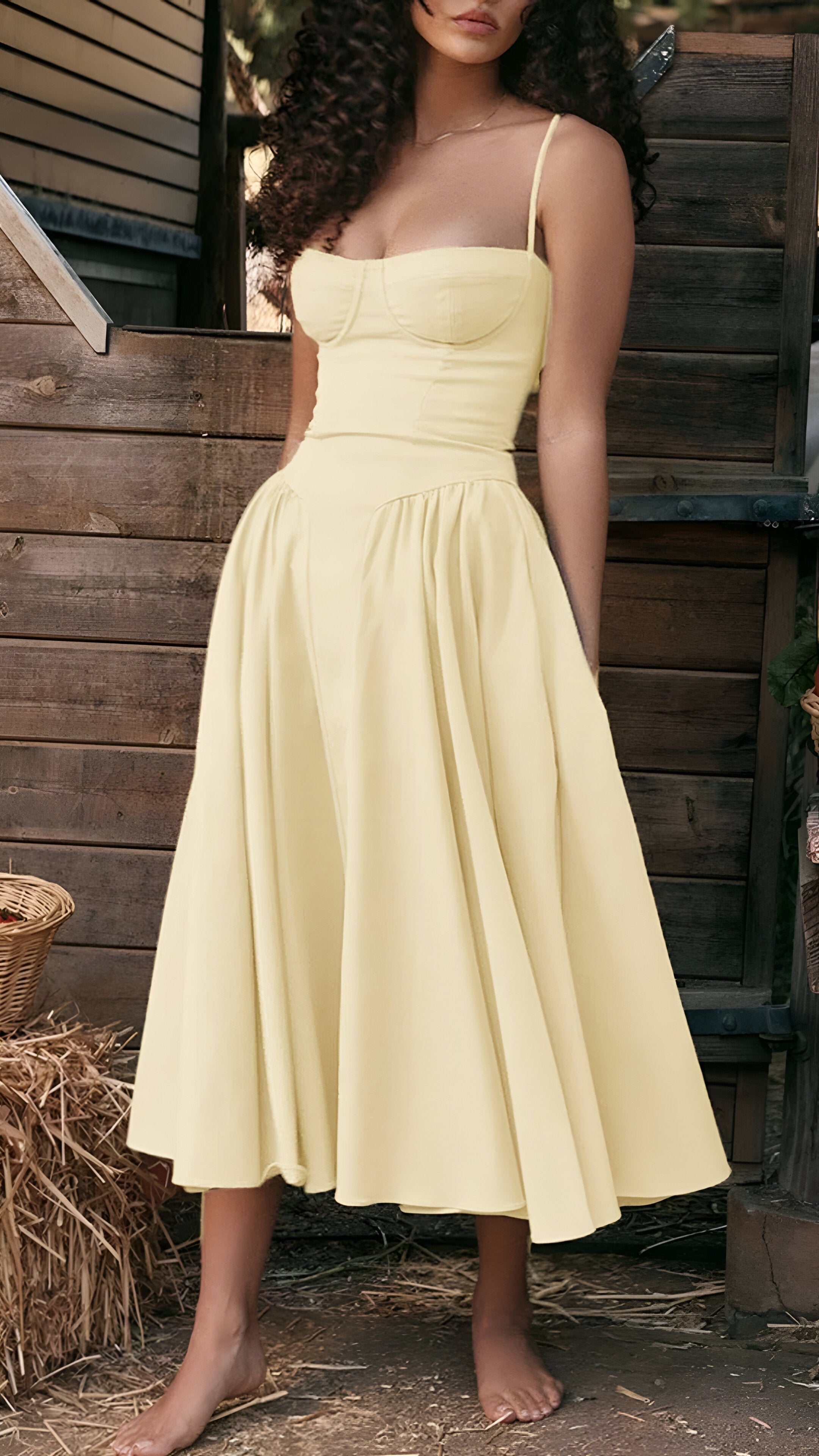 Violet French Dress with Suspenders in Hof Style