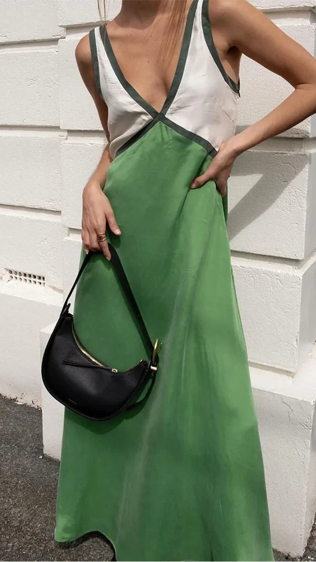 Luna Colorblock V-Neck Dress